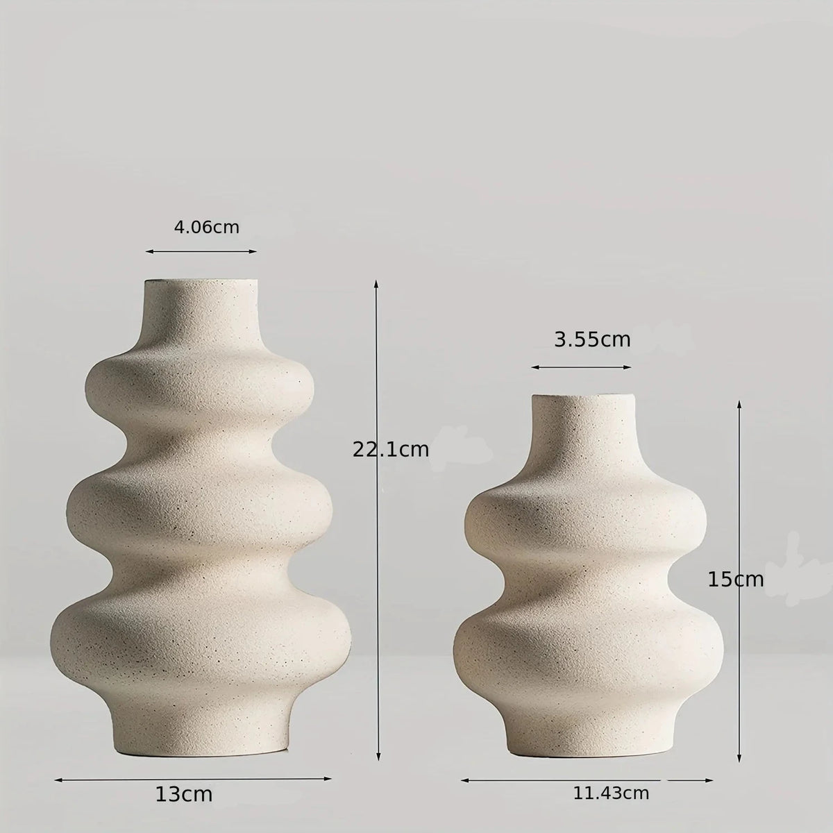 Vaso Branco Ceramica Moderno